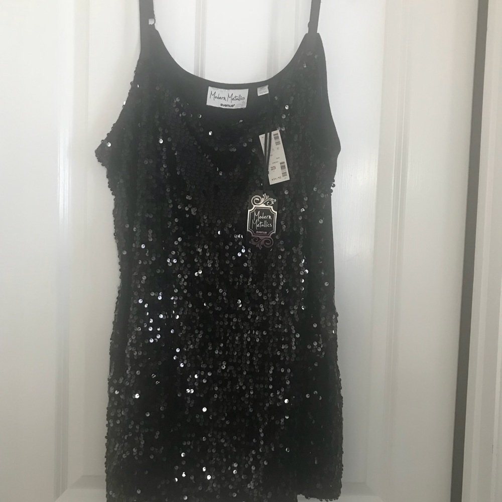 Black sequined tank